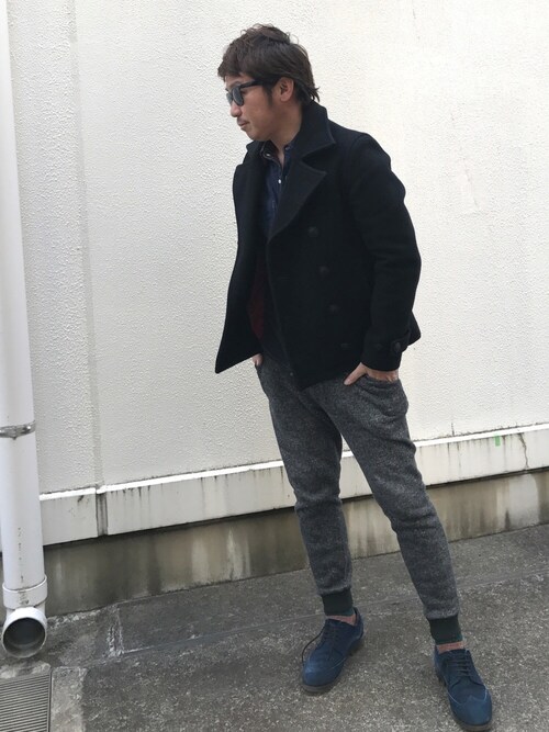 The DUFFER of ST.GEORGE コートメンズ ピーコート The DUFFER of ST.GEORGEのピーコートを使った人気ファッション
