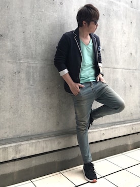 「ボーイフレンドデニム」｜「アイテム（その他）」を使った、フットゴルファー・コージャ今村⚽️⛳️🇯🇵さん（メンズ・173cm）の春コーディネート