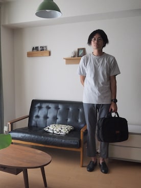 「MYSTERY RANCH（ミステリーランチ）のアイテム（ビジネスバッグ）」を使った、KIRITANBOさん（メンズ・175cm）の夏コーディネート