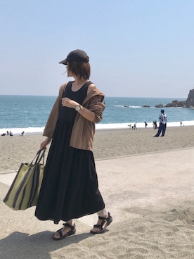 「ユニクロ」｜「アイテム（サンダル）」を使った、sao_87wdさん（レディース・162cm）の春コーディネート