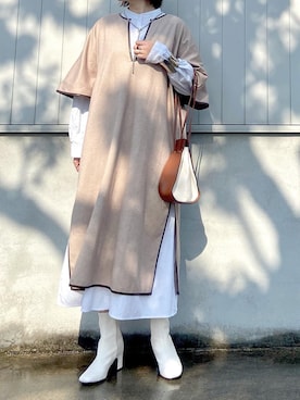 「SEVENDAYS=SUNDAY（セブンデイズサンデイ）のアイテム（シャツワンピース）」を使った、sao_87wdさん（レディース・162cm）の春コーディネート