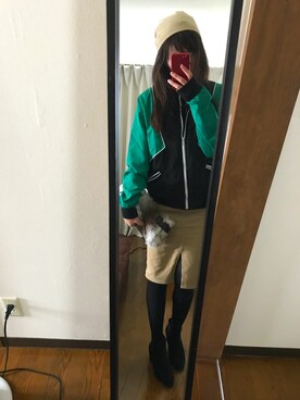 「ひざ丈スカート」｜「アイテム（ジャケット/アウター）」を使った、168channelさん（レディース・169cm）の冬コーディネート