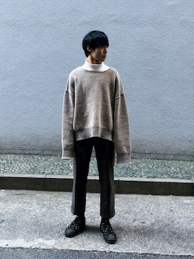 「Yeezy（イージー）のアイテム（スウェット）」を使った、atsushi さん（メンズ・174cm）の冬コーディネート