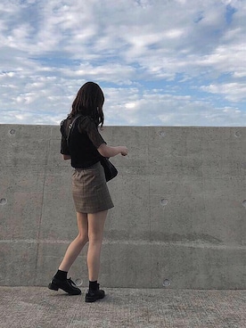 「Aラインスカート」｜「アイテム（ローファー）」を使った、nanaさん（レディース・167cm）の秋コーディネート