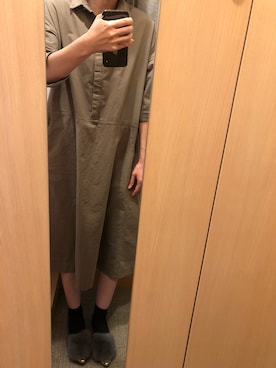 「earth music&ecology（アースミュージックアンドエコロジー）のアイテム（ワンピース、グリーン系）」を使った、マンゴーパインソースさん（レディース・158cm）の秋コーディネート