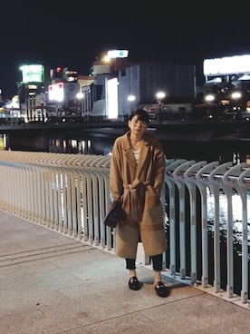「ローリーズファーム(LOWRYS FARM)」｜「アイテム（チェスターコート）」を使った、sanasanaさん（レディース・153cm）の冬コーディネート