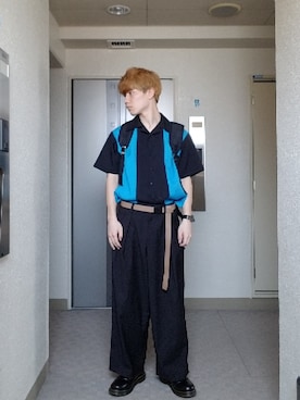 「STUDIOUS（ステュディオス）のアイテム（バックパック/リュック）」を使った、キヨ【相互フォロー】さん（メンズ・170cm）の夏コーディネート