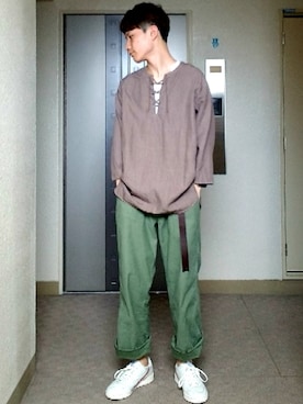 「MASTER&Co（マスターアンドコー）のアイテム（パンツ）」を使った、キヨ【相互フォロー】さん（メンズ・170cm）の夏コーディネート