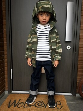「5歳」｜「アイテム（マウンテンパーカー）」を使った、AOさん（キッズ・110cm）の春コーディネート