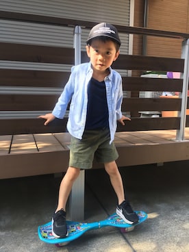 「NEIGHBORHOOD ONE THIRD（ネイバーフッドワンサード）のアイテム」を使った、AOさん（キッズ・110cm）の春コーディネート