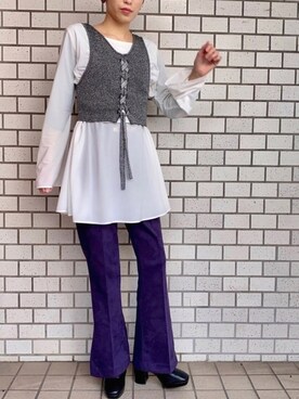 「VOYAGE（ボヤージュ）のアイテム」を使った、mifyさん（レディース・150cm）の秋コーディネート