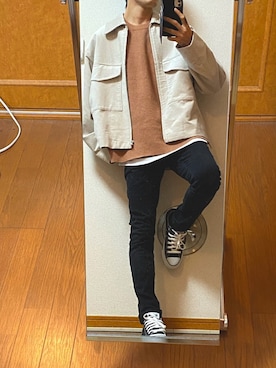 「WYM LIDNM（ウィム バイ リドム）のMILANO RIB HEAVY WEIGHT PO KNIT（ニット/セーター）」を使った、フラペチーノさん（メンズ・163cm）の秋コーディネート