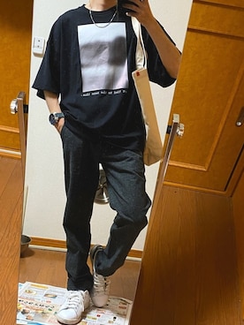 「Lee（リー）のアイテム（スラックス）」を使った、フラペチーノさん（メンズ・163cm）の夏コーディネート