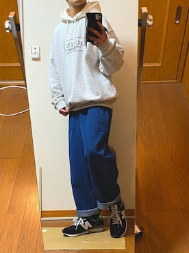 「Steven Alan（スティーブンアラン）のアイテム（スウェット）」を使った、フラペチーノさん（メンズ・163cm）の冬コーディネート