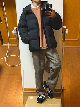 「WYM LIDNM（ウィム バイ リドム）のMILANO RIB HEAVY WEIGHT PO KNIT（ニット/セーター）」を使った、フラペチーノさん（メンズ・163cm）の冬コーディネート