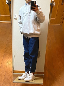 「Steven Alan（スティーブンアラン）のアイテム（スウェット）」を使った、フラペチーノさん（メンズ・163cm）の冬コーディネート