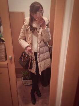「ef-de（エフデ）のアイテム（ダウンジャケット/コート）」を使った、치에♡さん（レディース・159cm）の冬コーディネート