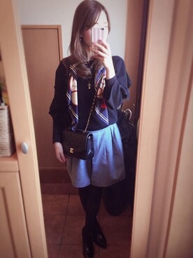 「chanel」｜「アイテム（財布/小物）」を使った、치에♡さん（レディース・159cm）の冬コーディネート