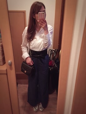 「サッシュベルト」｜「アイテム（スリッポン）」を使った、치에♡さん（レディース・159cm）の春コーディネート