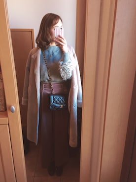 「URBAN RESEARCH（アーバンリサーチ）のアイテム（ムートンコート）」を使った、치에♡さん（レディース・159cm）の冬コーディネート