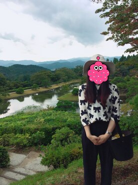 「SUPER HAKKA（スーパーハッカ）のアイテム（帽子）」を使った、二乗さん（レディース・155cm）の秋コーディネート