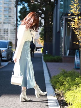 「シルバーシューズ」｜「アイテム（ブーティ）」を使った、mayayaさん（レディース・160cm）の冬コーディネート