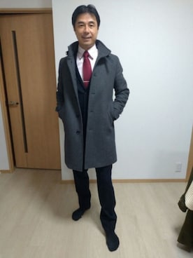 「BEAMS LIGHTS」｜「アイテム（ステンカラーコート）」を使った、ハルさん（メンズ・175cm）の秋コーディネート