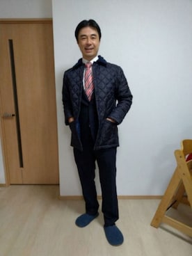 「LAVENHAM（ラベンハム）のアイテム（ブルゾン）」を使った、ハルさん（メンズ・175cm）の冬コーディネート