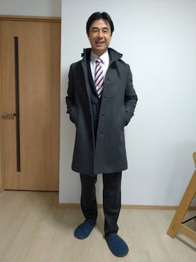 「BEAMS LIGHTS」｜「アイテム（ステンカラーコート）」を使った、ハルさん（メンズ・175cm）の冬コーディネート