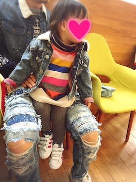 「babygap」｜「アイテム（デニムジャケット）」を使った、Una✩さん（レディース・151cm）の春コーディネート