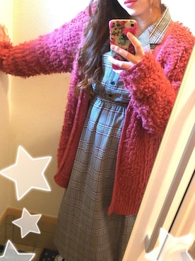 「アイテム（シャツワンピース）」を使った、Una✩さん（レディース・151cm・20代）の冬コーディネート