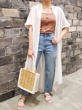 「rps（アールピーエス）のアイテム（サンダル）」を使った、まつ子さん（レディース・157cm）の春コーディネート