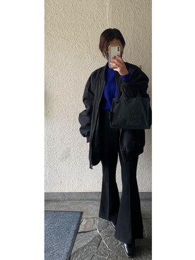 「RODEO CROWNS WIDE BOWL（ロデオクラウンズワイドボウル）のアイテム（ブルゾン）」を使った、miyuさん（レディース・154cm）の秋コーディネート
