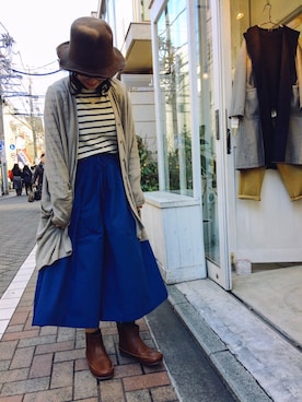 「ガウチョパンツ」｜YARRA吉祥寺店さん（レディース・158cm）の冬コーディネート