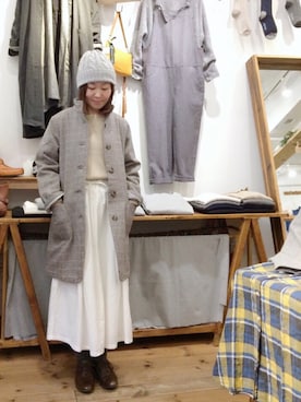 「flataのアイテム」を使った、YARRA吉祥寺店さん（レディース・153cm）の冬コーディネート