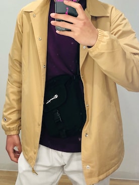 「Champion（チャンピオン）のアイテム（ナイロンジャケット）」を使った、翔さん（メンズ・174cm）の春コーディネート