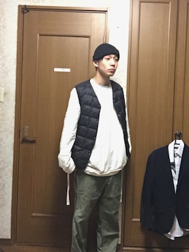 「URBAN RESEARCH（アーバンリサーチ）のアイテム（ニットキャップ/ビーニー）」を使った、みやっちさん（メンズ・174cm）の春コーディネート
