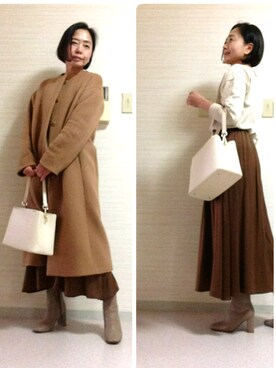 「BACCA（バッカ）のアイテム（その他アウター）」を使った、tomoさん（レディース・155cm）の冬コーディネート