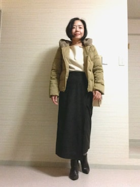 「STYLE DELI（スタイルデリ）のアイテム（スカート）」を使った、tomoさん（レディース・155cm）の冬コーディネート