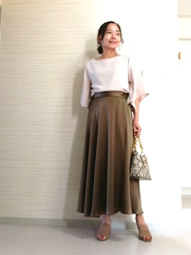 「STYLE DELI（スタイルデリ）のアイテム（スカート）」を使った、tomoさん（レディース・155cm）の春コーディネート