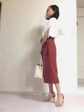 「STYLE DELI（スタイルデリ）のアイテム（スカート）」を使った、tomoさん（レディース・155cm）の春コーディネート