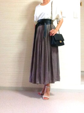 「STYLE DELI（スタイルデリ）のアイテム（スカート）」を使った、tomoさん（レディース・155cm）の春コーディネート