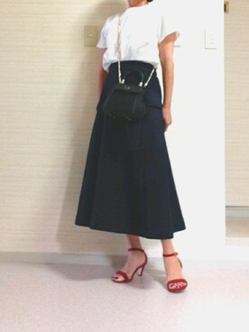 「カコバッグ」｜「アイテム（スカート）」を使った、tomoさん（レディース・155cm）の夏コーディネート