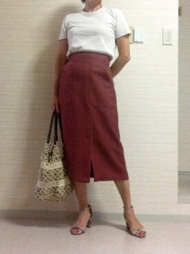 「STYLE DELI（スタイルデリ）のアイテム（スカート）」を使った、tomoさん（レディース・155cm）の夏コーディネート
