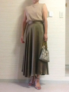 「STYLE DELI（スタイルデリ）のアイテム（スカート）」を使った、tomoさん（レディース・155cm）の夏コーディネート