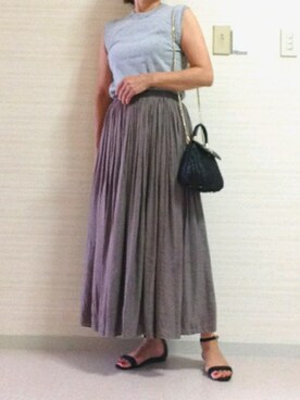 「STYLE DELI（スタイルデリ）のアイテム（スカート）」を使った、tomoさん（レディース・155cm）の夏コーディネート