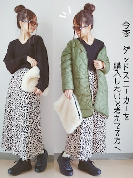 「KOBE LETTUCE（コウベレタス）のアイテム（ブルゾン）」を使った、小鹿*さん（レディース・162cm）の冬コーディネート