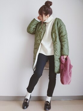 「KOBE LETTUCE（コウベレタス）のアイテム（ブルゾン）」を使った、小鹿*さん（レディース・162cm）の冬コーディネート