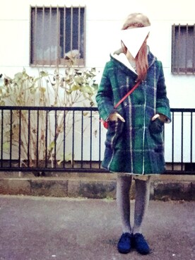 「タータンチェック」｜nakakoさん（レディース・162cm）の冬コーディネート