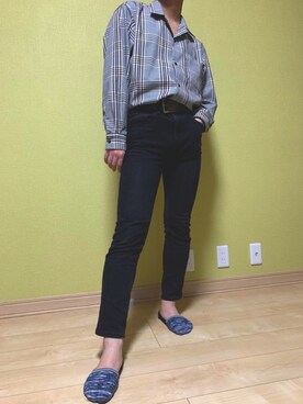 「GU（ジーユー）の（GU）スキニーフィットジーンズ（MEN ⁄ ジーンズ）」を使った、SHUTO(低身長男子)さん（メンズ・167cm）の春コーディネート